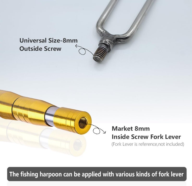 Dutiplus Large Fishing Harpoon 1~11 Prong Barded Stainless Steel Hunting Fish Gig Gaff Fork Hook with 8mm Screw for Catching Big Fish Mole Big Bullfrog - Image 5